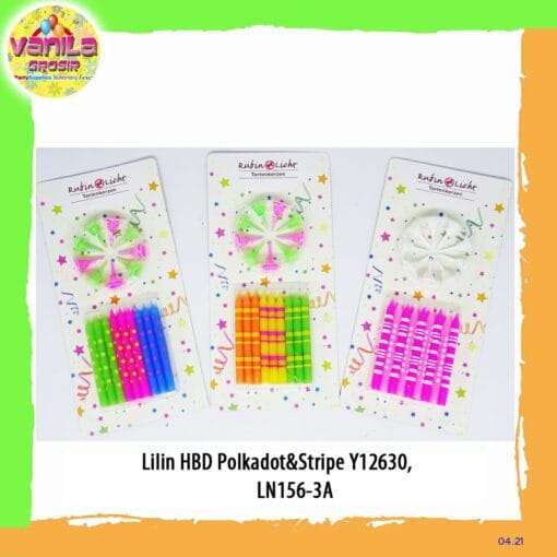 Lilin HBD polka stripe