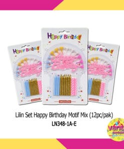 Lilin Set 12Pcs Happy Birthday Motif Mix