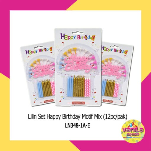 Lilin Set 12Pcs Happy Birthday Motif Mix