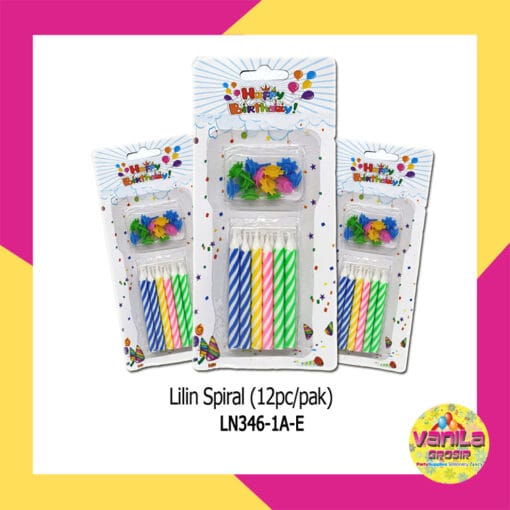 Lilin Spiral 12pcs Warna-warni