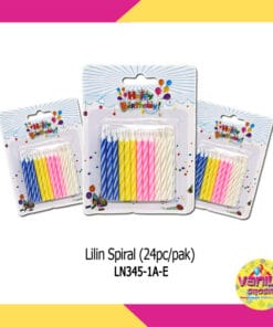 Lilin Spiral 24pcs Warna-warni