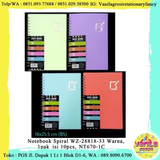 NOTEBOOK SPIRAL POLOS WARNA (B5)