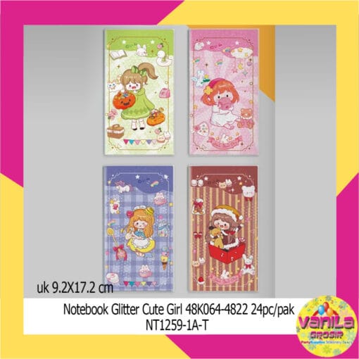 Notebook Glitter Cute Girl