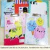 Papan Jalan /Papan Dada/ Papan Ujian /Papan Clip gambar CUTE (CLIPBOARD)