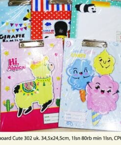 Papan Jalan /Papan Dada/ Papan Ujian /Papan Clip gambar CUTE (CLIPBOARD)