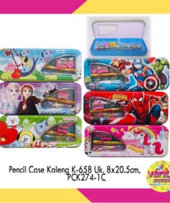 Pensil Case Kaleng Karakter + Set Tulis