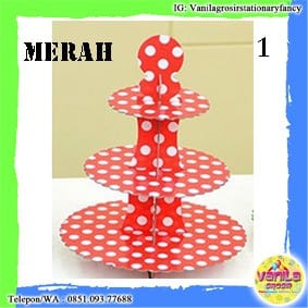 Ready ! Cupcake Standing Polkadot Besar 4 Warna/Tier Polkadot/Cupcake 3 Tier/Cake Stand Polakadot