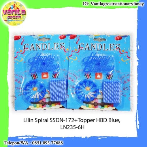 Ready ! Lilin Spiral dan Topper HBD/Lilin Spiral Warna dan Topper/Lilin Stripe Ulir