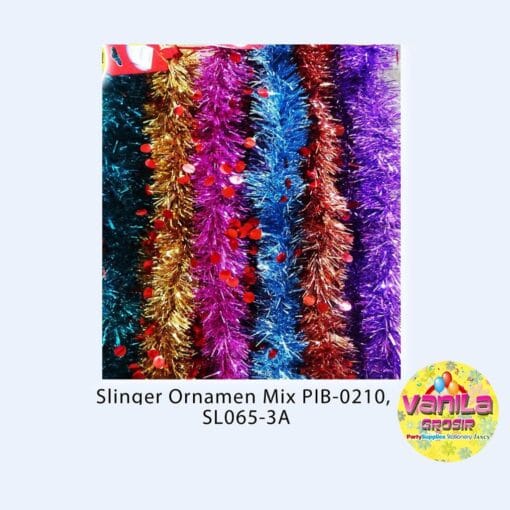 Slinger Motif Ornamen Mix/Tinsel Rumbai/Slinger Tebal Motif/Slinger Polos Warna/SlingerParcel