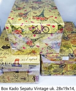 box kado sepatu vintage 28x19x14cm