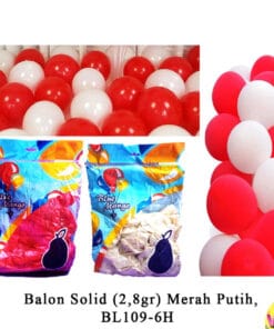 isi 100 Balon doff latex merah putih