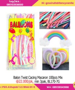 Balon Twist Cacing Macaron 100pcs Mix