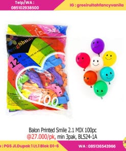 Balon Printed Smile 2.1 MIX 100pc