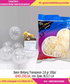 Balon Bintang Transparan 2,8 gr 100pc