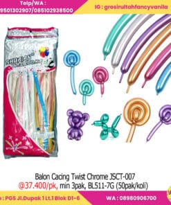 Balon Cacing Twist Chrome