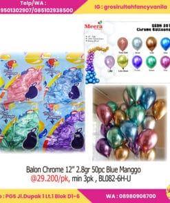 Balon Chrome 12” 2,8gr 50pc Blue Mango