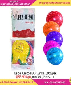 Balon Jumbo HBD 18inch (50pc pak)