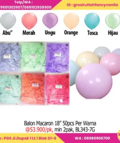 Balon Macaron 18” 50pcs Per Warna