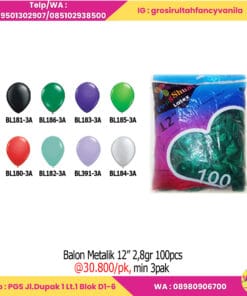 Balon Metalik 12” 2,8gr 100pcs 3A