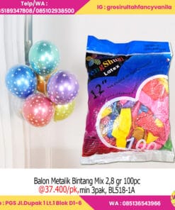 Balon Metalik Bintang Mix 2,8 gr 100pc