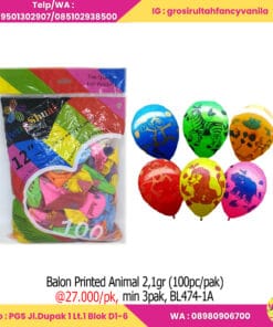 Balon Printed Animal 2,1gr (100pc pak)