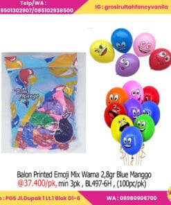 Balon Printed Emoji Warna (100pc pak)