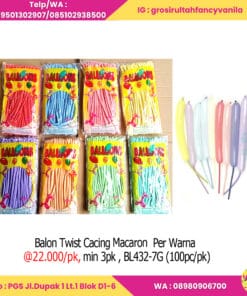 Balon Twist Cacing Macaron 100pcs Per Warna