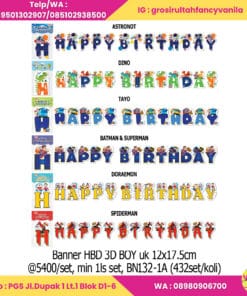 Banner HBD 3D BOY uk 12x17,5cm