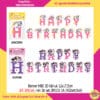 Banner HBD 3D Girl uk 12x17,5cm