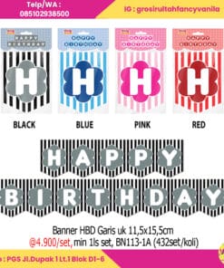 Banner HBD Garis uk 11,5x15,5cm