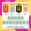 Banner HBD Gold Letter uk 11,5x15,5cm