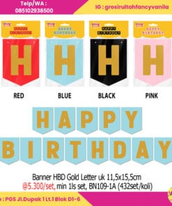 Banner HBD Gold Letter uk 11,5x15,5cm