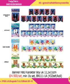 Banner HBD Karakter Boy uk 11,5x15,5cm