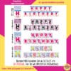Banner HBD Karakter Girl uk 11,5x15,5cm