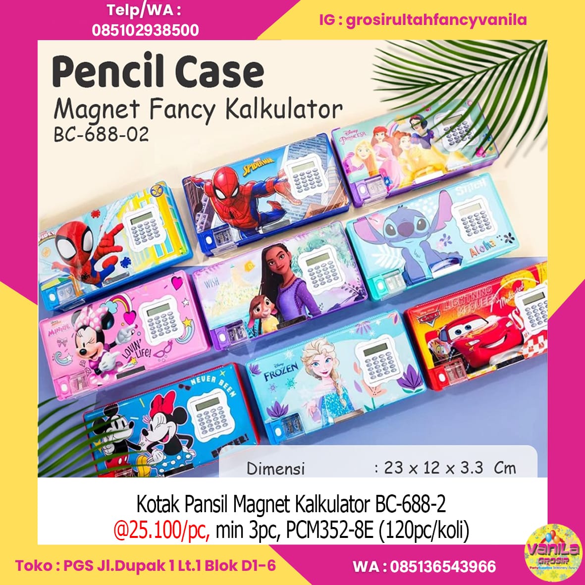 Kotak Pansil Magnet Kalkulator