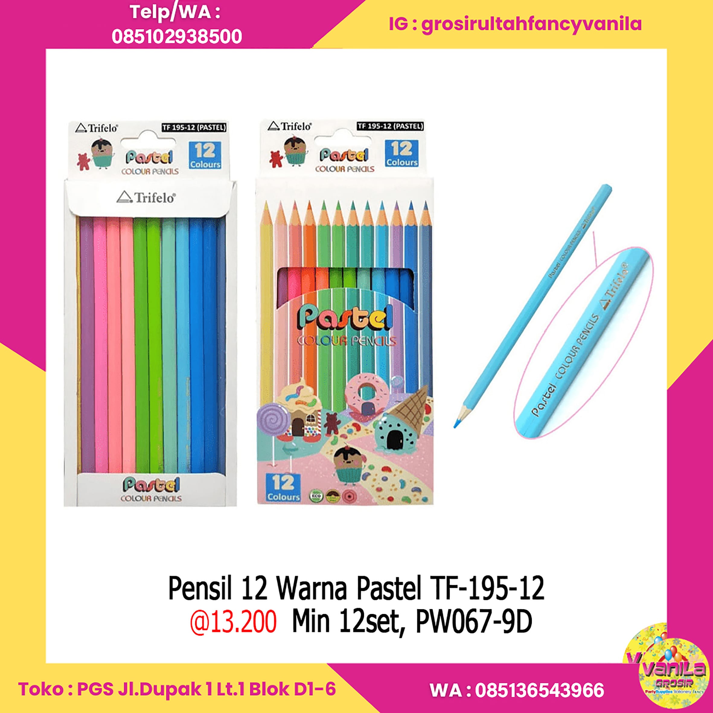 Pensil 12 Warna Pastel