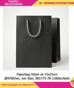 Paperbag Hitam uk 15x25cm
