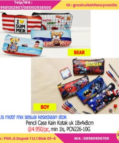 Pencil Case Kain Kotak  BOY n BEAR uk 18x4x8cm