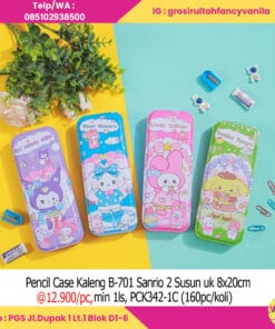 Pencil Case Kaleng Sanrio 2 Susun uk 8x20cm
