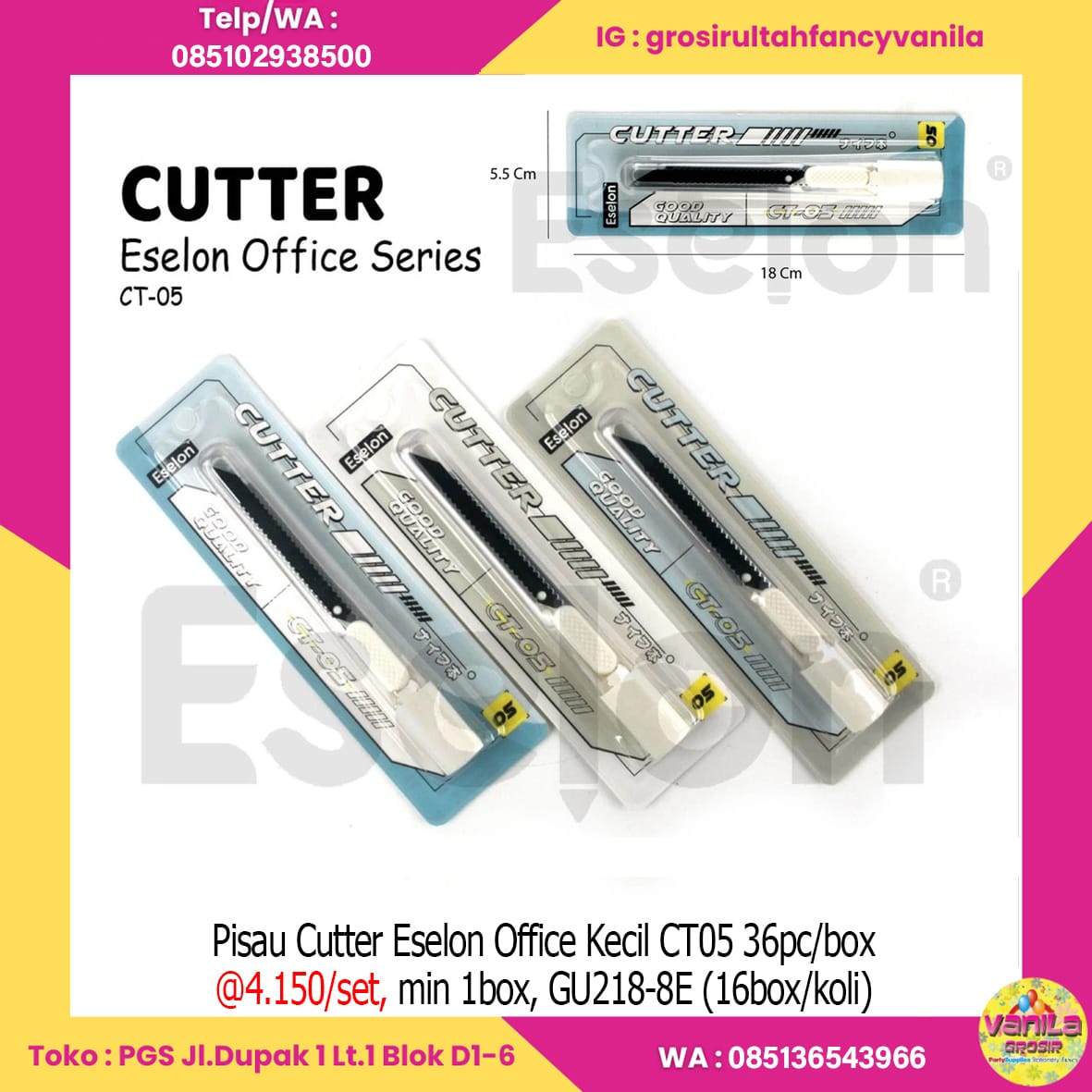 Pisau Cutter Eselon Office Kecil