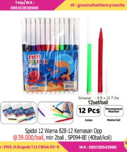 Spidol 12 Warna 828-12 Kemasan Opp