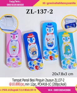 Tempat Pensil Besi Pinguin 2susun