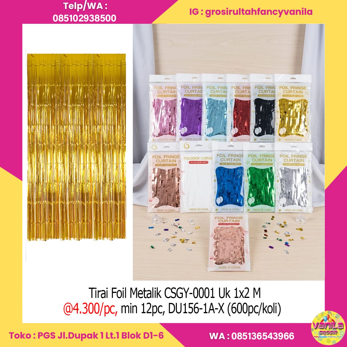 Tirai Foil Metalik CSGY-0001 Uk 1x2 M