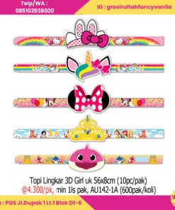 Topi Lingkar 3D Girl uk 56x8cm (10pc pak)