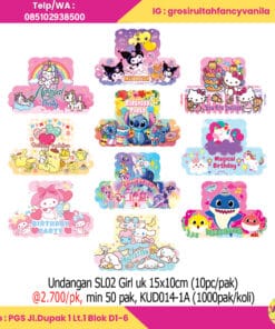 Undangan SL02 Girl uk 15x10cm (10pc pak)