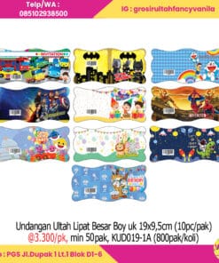 Undangan Ultah Lipat Besar Boy uk 19x9,5cm (10pc pak)