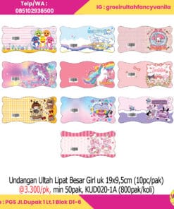 Undangan Ultah Lipat Besar Girl uk 19x9,5cm