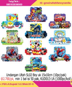 Undangan Ultah SL02 Boy uk 15x10cm (10pc pak)