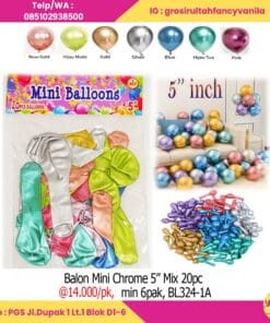 Balon Mini Chrome 5'' Mix 20 pcs