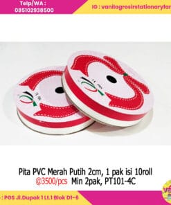Pita PVC Merah Putih 2cm 1 pak isi 10 roll